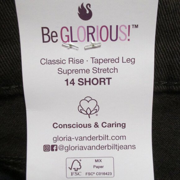 Gloria Vanderbilt pants NEW Amanda dark chocolate brown stretchy size 14S - Picture 10 of 10